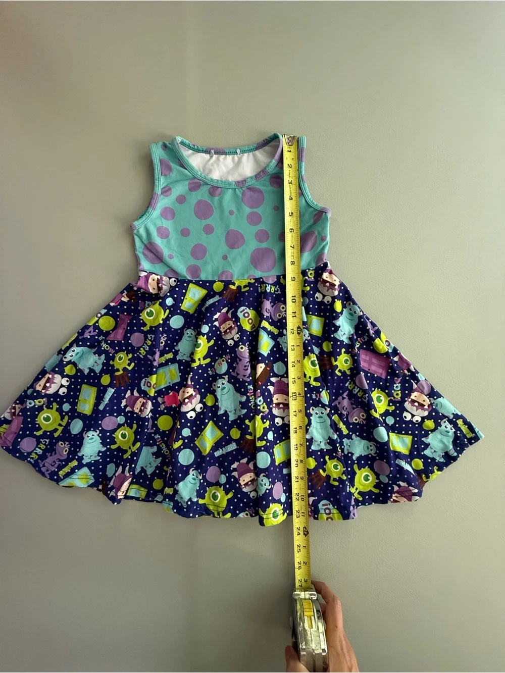 Disney Monsters Inc Girls Twirl Dress Boo, Sully Mike Randall size 5-6 - Fair